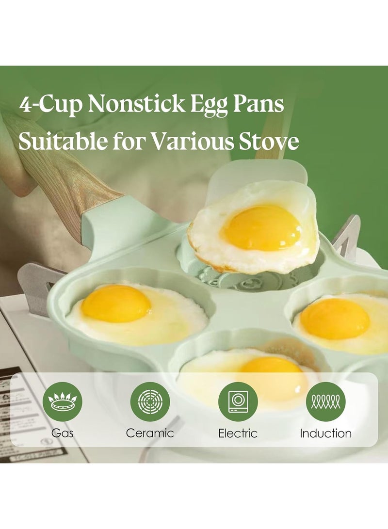 عام مقلاة بانكيك غير لاصقة مع 4 قوالب حيوانية، صانعة البانكيك والكريب المصغرة الخالية من PFOA للأطفال، مقلاة بيض للإفطار، مناسبة للطبخ على المواقد الحثية والغازية والكهربائية. - Image 2