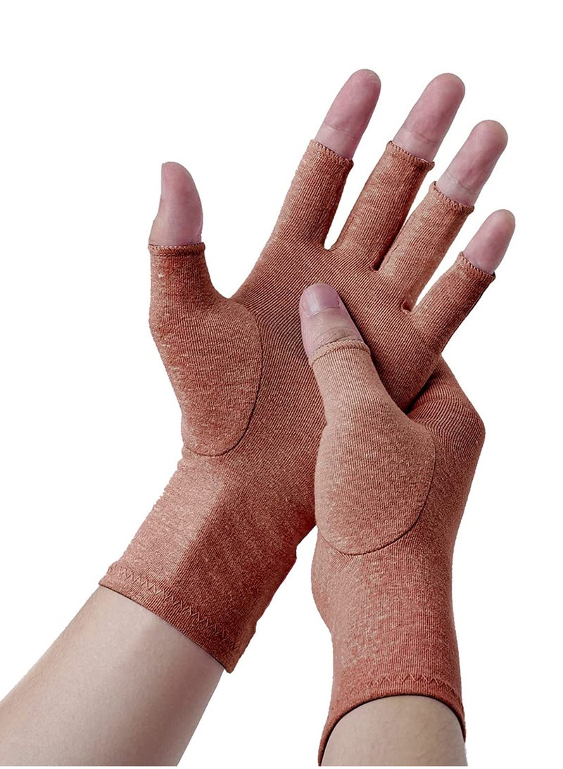 Compression Gloves for Carpal Tunnel Relief, Arthritis Pain Alleviation, Fingerless Design for Typing, Ideal for Rheumatoid Arthritis and Tendonitis in Men and Women. - Image 1