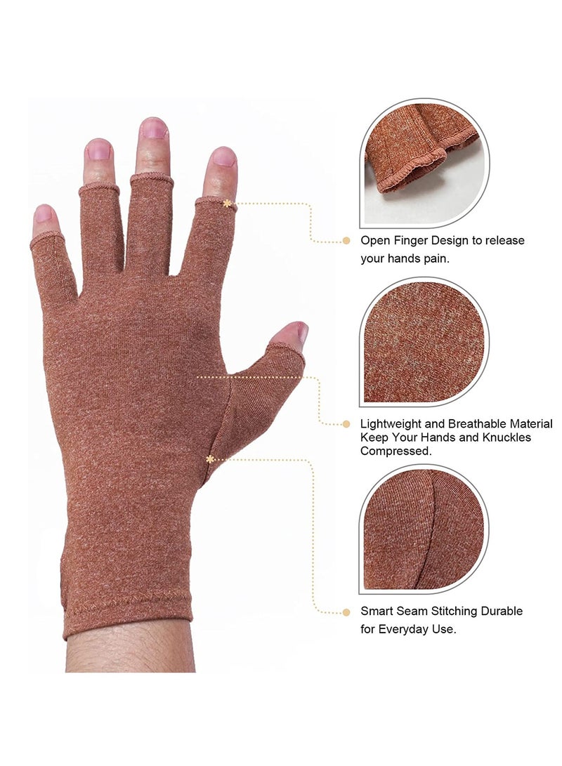 Compression Gloves for Carpal Tunnel Relief, Arthritis Pain Alleviation, Fingerless Design for Typing, Ideal for Rheumatoid Arthritis and Tendonitis in Men and Women. - Image 2