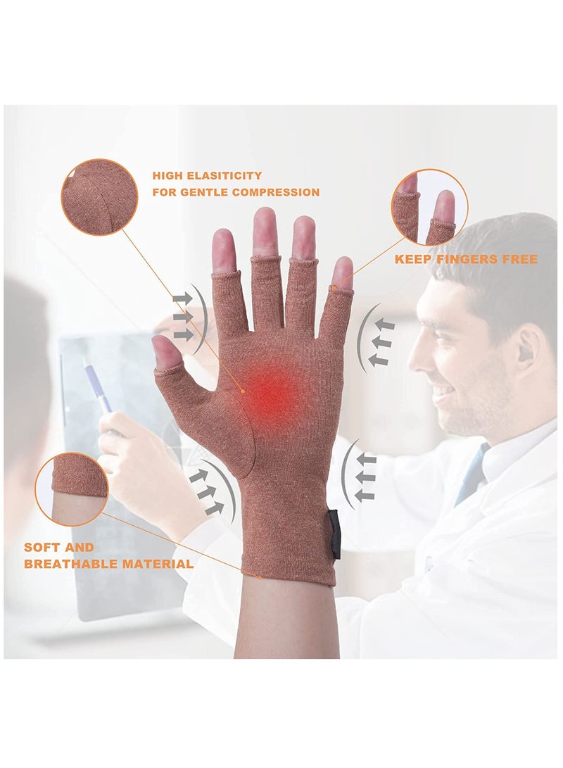 Compression Gloves for Carpal Tunnel Relief, Arthritis Pain Alleviation, Fingerless Design for Typing, Ideal for Rheumatoid Arthritis and Tendonitis in Men and Women. - Image 3