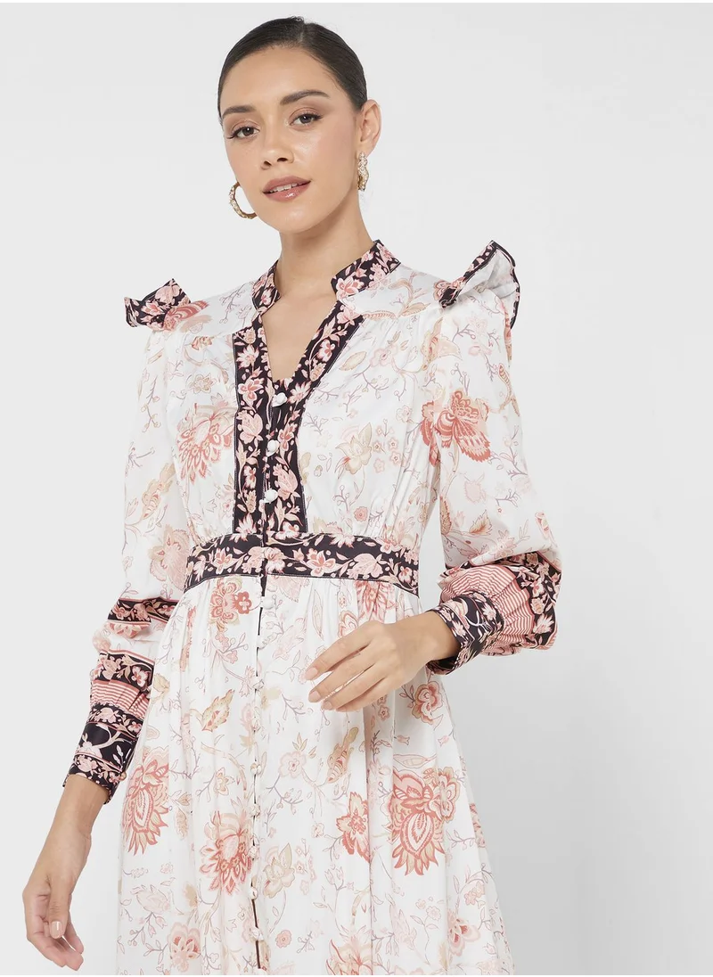 Khizana Abstract Print Dress