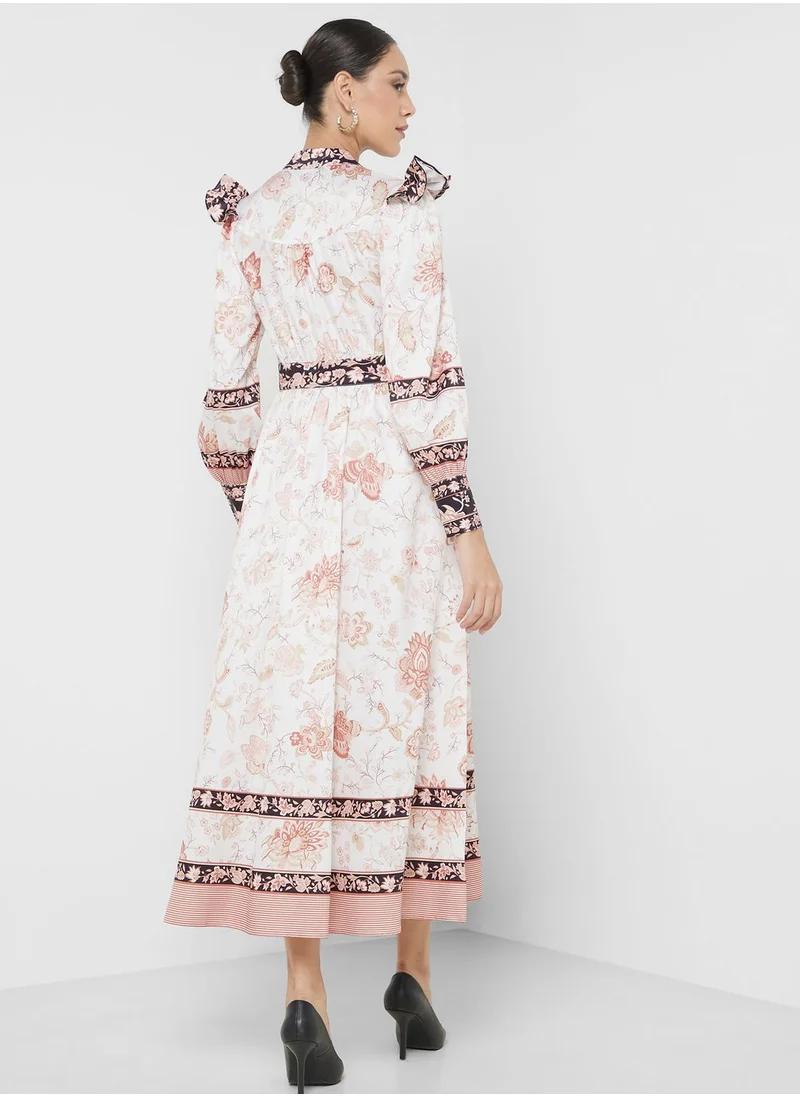 Khizana Abstract Print Dress