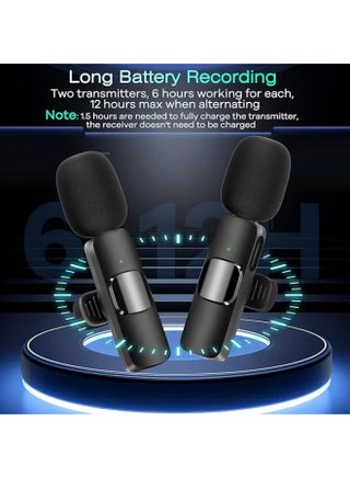 3 in 1 Professional Wireless Lavalier Microphone, for iPhone iPad & Android Phone, Mini Lapel Microphone for Noise Canceling Lapel Mic for Interview, Video, Vlog, YouTube, 2PCS Microphone - view 4