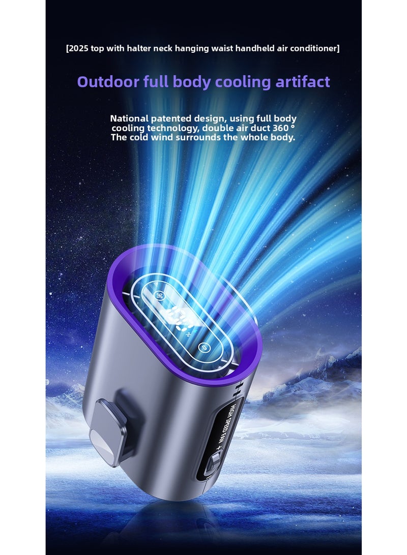 أحدث مروحة فائقة السرعة، محمولة، طويلة الأمد للاستخدام الخارجي، مروحة قابلة للتثبيت على الخصر، تستخدم محركًا مستوردًا لتحقيق تدفق هواء قوي، مرنة وصغيرة الحجم، ومزودة بشاشة رقمية ذكية، مناسبة للاستخدام الداخلي والخارجي. - Image 5