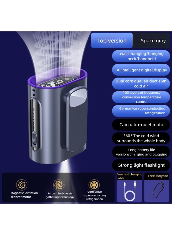 أحدث مروحة فائقة السرعة، محمولة، طويلة الأمد للاستخدام الخارجي، مروحة قابلة للتثبيت على الخصر، تستخدم محركًا مستوردًا لتحقيق تدفق هواء قوي، مرنة وصغيرة الحجم، ومزودة بشاشة رقمية ذكية، مناسبة للاستخدام الداخلي والخارجي. - Image 4
