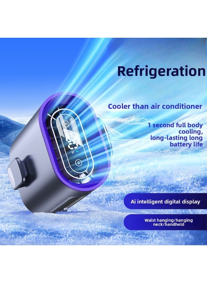أحدث مروحة فائقة السرعة، محمولة، طويلة الأمد للاستخدام الخارجي، مروحة قابلة للتثبيت على الخصر، تستخدم محركًا مستوردًا لتحقيق تدفق هواء قوي، مرنة وصغيرة الحجم، ومزودة بشاشة رقمية ذكية، مناسبة للاستخدام الداخلي والخارجي. - Image 1