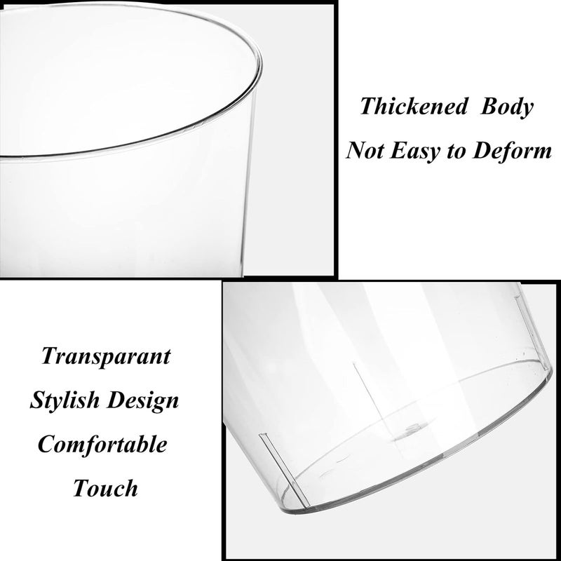 Okllen 2 Pack Plastic Waste Basket, Clear Round Trash Can Small Wastebasket Garbage Container Bin for Bathroom, Bedroom, Kitchen, Home, Office, 7.3" x 8.5" x 10.6" - Image 3