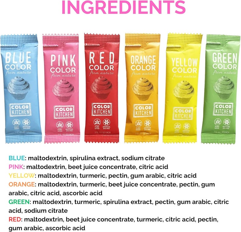 ColorKitchen COLOR KITCHEN Vibrant Food Coloring 6 Pack - Plant-Based, Gluten-Free, Non-GMO, Vegan - Image 2