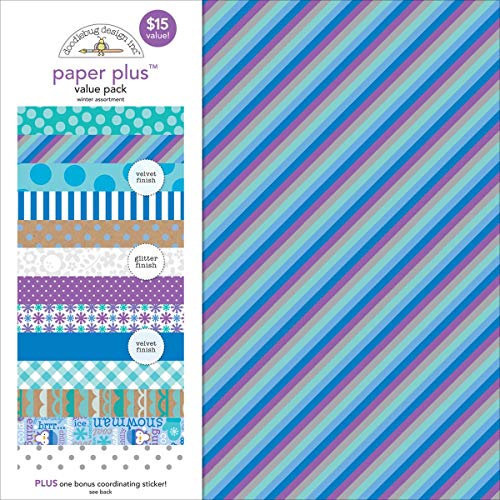 Doodlebug 5173 Paper Plus Value Supplies (12 Pack), 12" x 12", Winter, Multicolor - Image 2