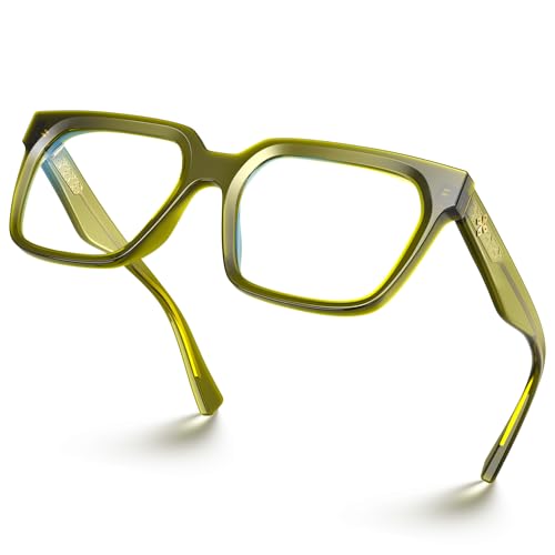 VISOONE Rectangle TR90 Blue Light Blocking Glasses Computer Eyewear with Preppy Look for Women and Men Cougar - Image 1