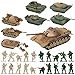 PROLOSO Military Army Playset 8 Take Apart Battle Tank Models and 20 Tiny Toy Soldiers - Image 3