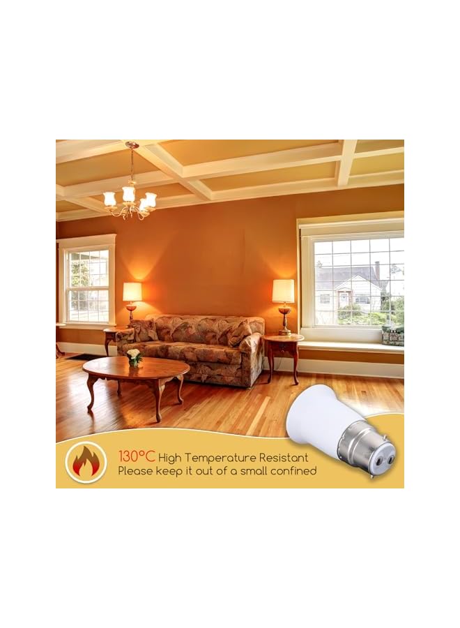 The Bros محول مقبس B22 إلى E27، أقصى طاقة 60 واط محول لمبة بايونت إلى لولب، AC100-240V محول قاعدة مصباح BC إلى ES لمبات قاعدة E27 LED، لمبات متوهجة ولمبات CFL - 3 عبوات - Image 5