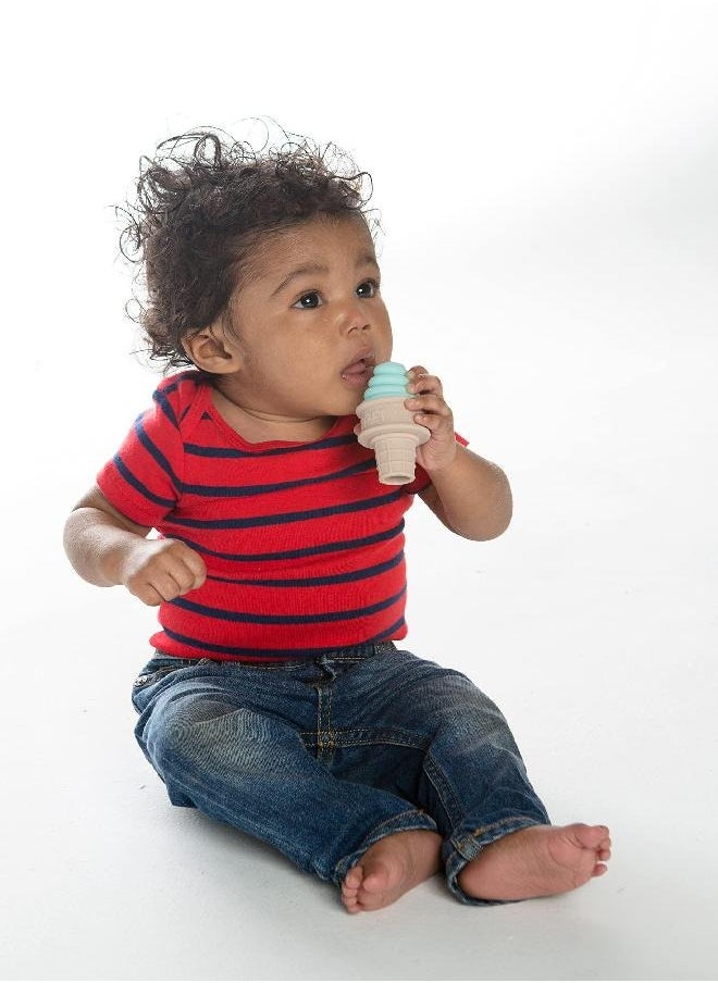 SweeTooth SweeTooth Ice Cream Cone Shaped Baby Teether - Magical Mint  - Image 4