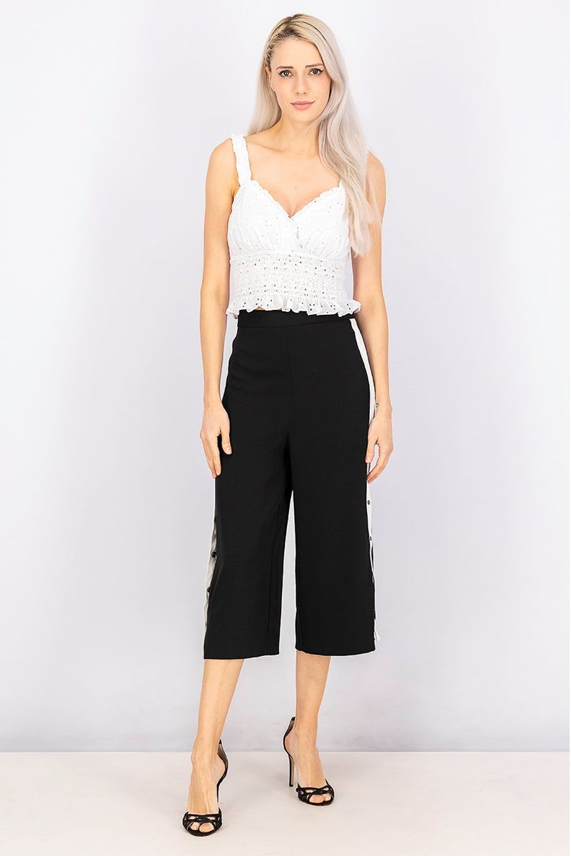 VERO MODA Women High Waist Plain Wide Leg Pants, Black - Image 3