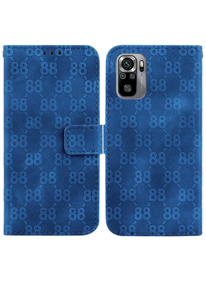 The Bros Case For Xiaomi Redmi Note 10 4G / Note 10S Double 8-shaped Embossed Leather Phone Case