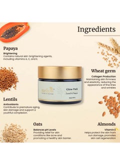 MELLOW Herbals Ayurvedic Glow Pack (50Gm) For Radiant Glow & Even Skin Tone Papaya Oat Grain Wheat Germ & Almond Oil Tan Removal Ayush Certified Gmo Paraben And Silicone Free  - Image 2