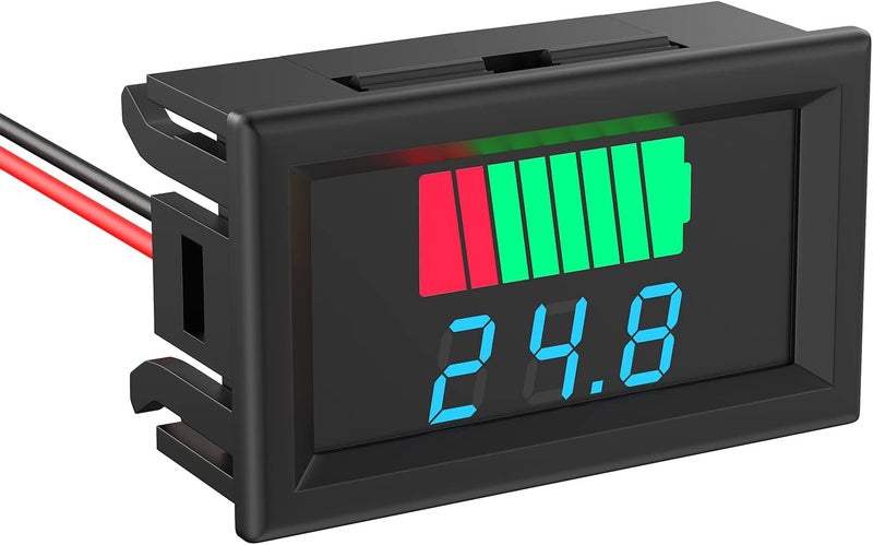 Cocar Battery Tester, 2 in 1 Battery Capacity Voltage 12V 24V 36V 48V 60V 72V LED Digital Battery Capacity Tester for Golf Car Motorhome Blue Screen - Image 1