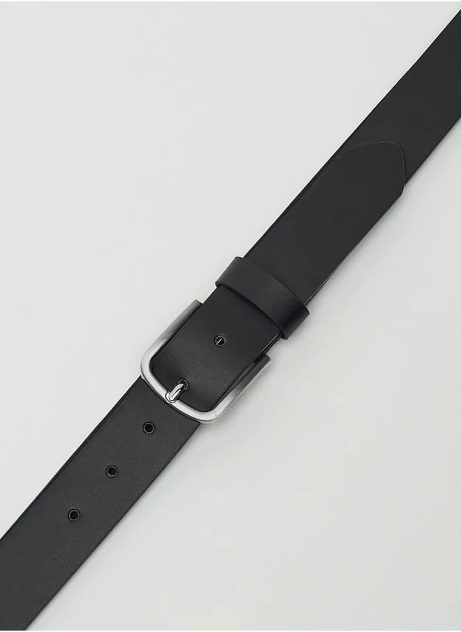 LBL by Shoexpress Men's Solid Belt with Pin Buckle Closure