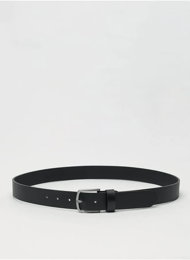 LBL by Shoexpress Men's Solid Belt with Pin Buckle Closure