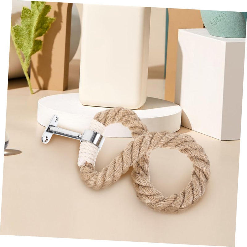 Handwoven Bohemian Style Bathroom Towel Holder Mounted Space Saving Hanging Rack - Image 4
