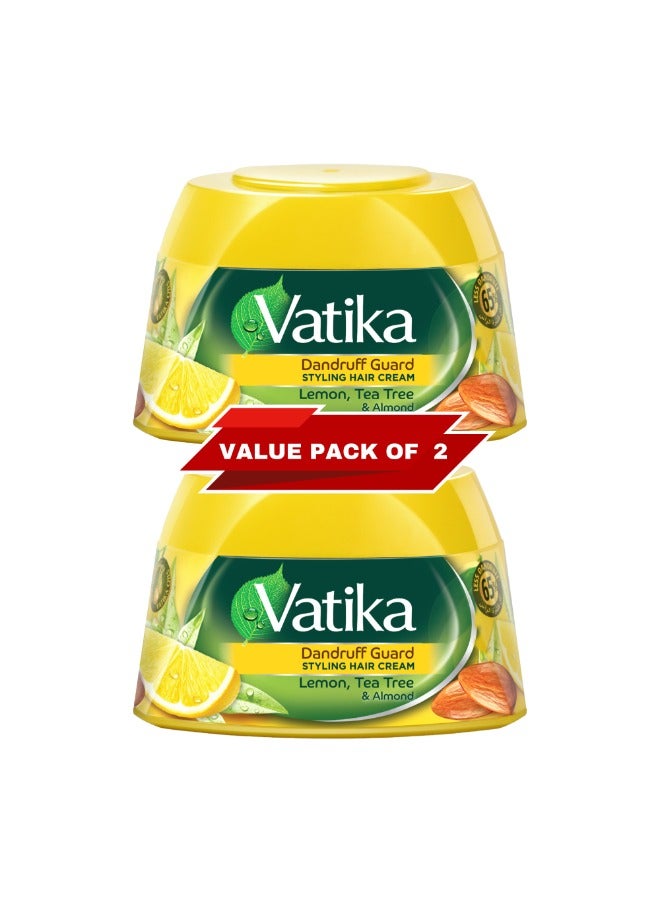 Vatika Naturals Herbal Anti Dandruff Styling Lemon Tea Tree And Almond Non Sticky Hair Cream  - Image 1