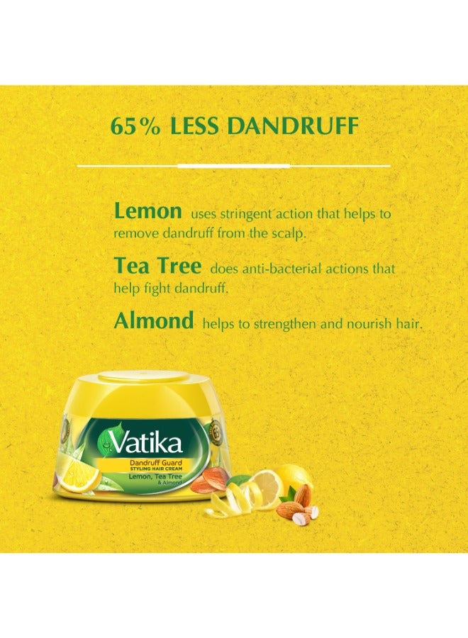 Vatika Naturals Herbal Anti Dandruff Styling Lemon Tea Tree And Almond Non Sticky Hair Cream  - Image 3