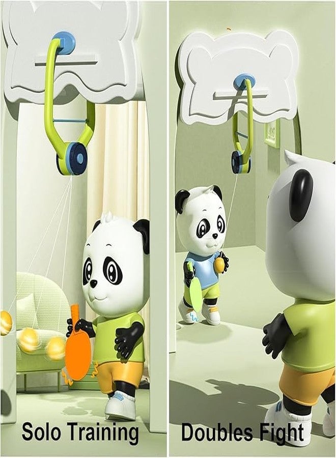 CREWLA New Hanging Table Tennis Trainer Portable Set, Adjustable & Double Sparring Hanging Table Self Training Indoor Gaming Parent Child Interaction Toys(1 Pcs Trainer 6 Balls & 2 Pcs Racket) - Image 3