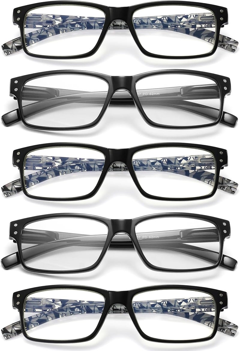 LANLANG 3-Pack Reading Glasses for Men,Spring Hinge,3 Colors,Clear Lens,L-L007 - Image 2