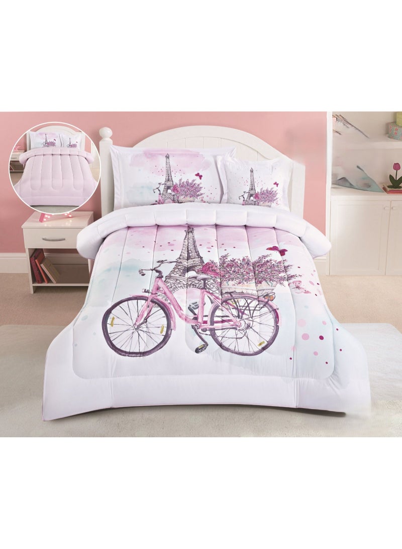 Children's summer microfiber bedspread with cheerful designs, 4 pieces, size 170*230 cm