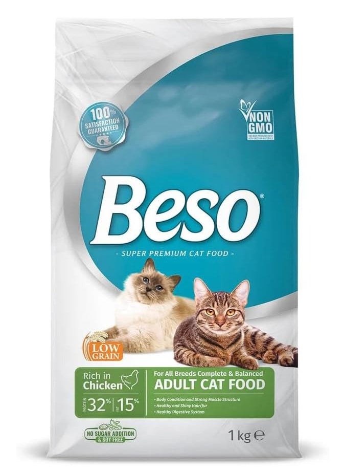 Beso - Cat Adult Dry Food With Chicken Flavor 1KG - Image 1
