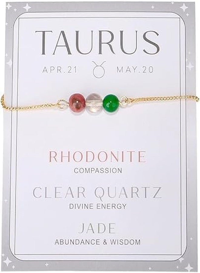 YiCan Personalized 12 Horoscope Zodiac Sign Bracelet - Crystal Beaded Bracelets - Delicate,Comfort & Ease of wear Adjustable Bracelets for Women Girls (Taurus) - Image 1