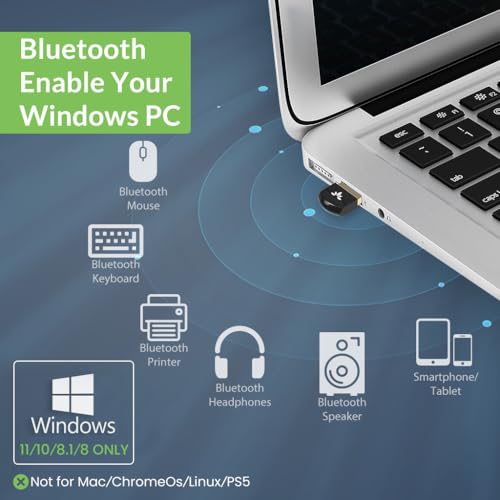 Avantree DG45 USB Bluetooth Adapter Dongle for PC, Computer, Desktop & Laptop, Compatible with Windows 11/10/8.1/8 Only - Connects Bluetooth Headphones, Speakers, Keyboards, Mice & Printers (Not 2.4G) - Image 2