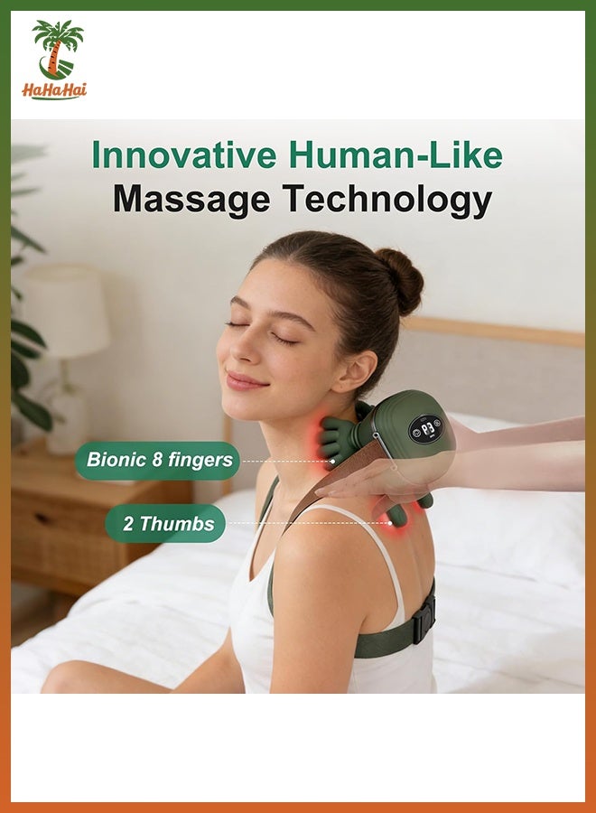 HaHaHai Neck and Shoulder Massager with Heat, Cordless 4D Deep Kneading Neck Massager with Silicone Massage Heads, 3 Massage Levels & 2 Heat Modes, Portable Massager for Neck Back Shoulder Lower Abdomen and Leg Pain Relief - Image 3