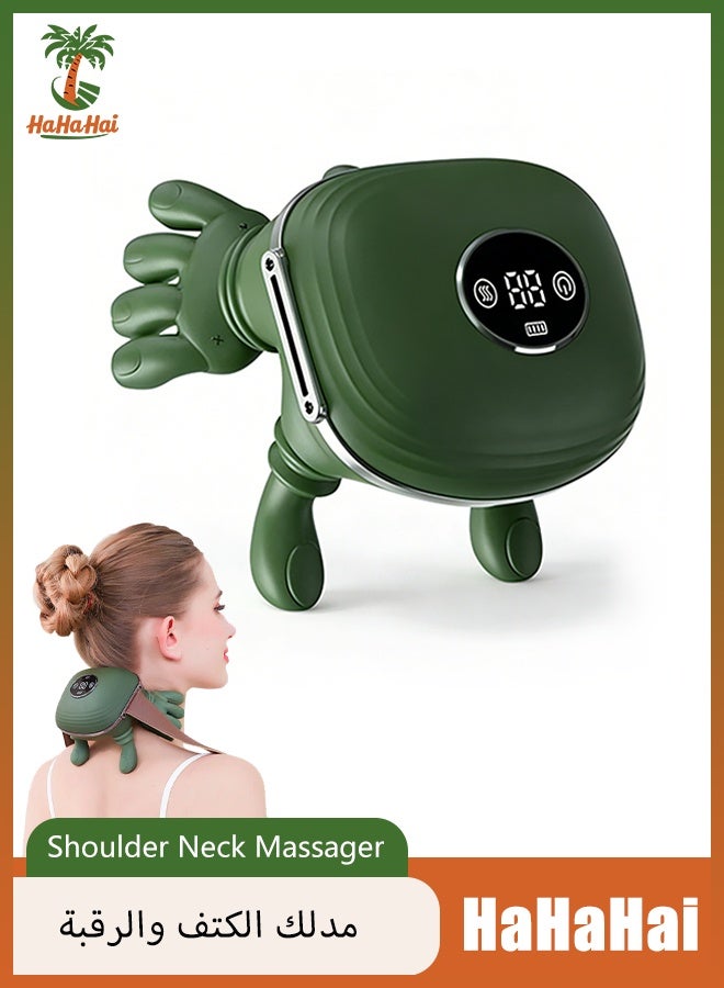 HaHaHai Neck and Shoulder Massager with Heat, Cordless 4D Deep Kneading Neck Massager with Silicone Massage Heads, 3 Massage Levels & 2 Heat Modes, Portable Massager for Neck Back Shoulder Lower Abdomen and Leg Pain Relief - Image 1
