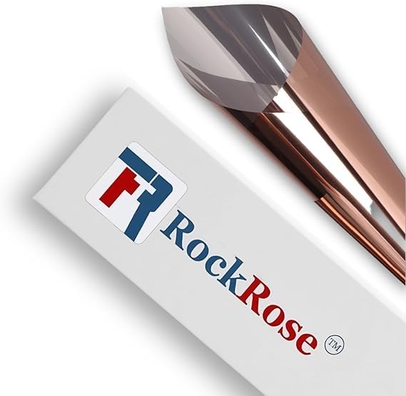 Rockrose Professional Window Tint for Home One Way Privacy Window Film for Home Offices Heat Blocker Reflective Adhesive Mirror Tint with 99 UV Block BronzeSilver 24in x 100FT