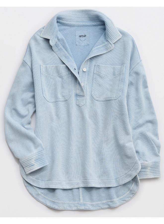 Aerie Popover Polo Sweatshirt - Image 3