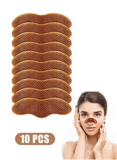 10 Pcs Nose Breathing Strip Nasal Strips for Snoring, Nose Strips for Breathing, Reduce Snoring - Relieve Nasal Congestion Caused by Colds and Allergies (Brown)