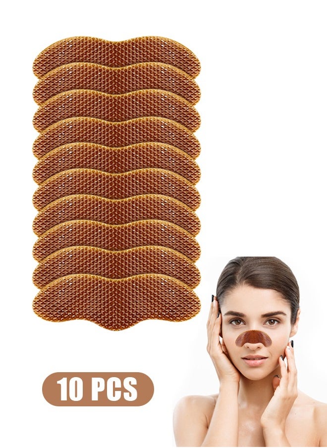 Generic - 10 Pcs Nose Breathing Strip Nasal Strips for Snoring, Nose Strips for Breathing, Reduce Snoring - Relieve Nasal Congestion Caused by Colds and Allergies (Brown) - Image 1