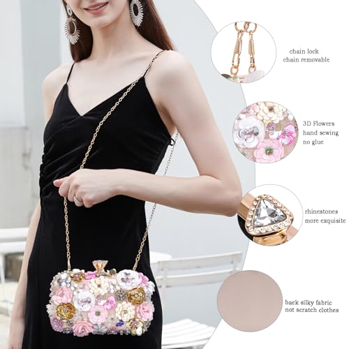 BBTT.ful Girlfriend Birthday Gifts Dating Hand Bag Wallets Romantic Flower Wedding Handbags Women Clutches Evening Handbags Chain Strap Shoulder Bags - Image 5
