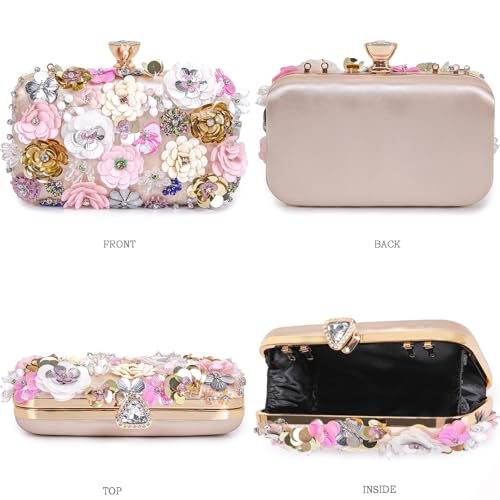 BBTT.ful Girlfriend Birthday Gifts Dating Hand Bag Wallets Romantic Flower Wedding Handbags Women Clutches Evening Handbags Chain Strap Shoulder Bags - Image 2