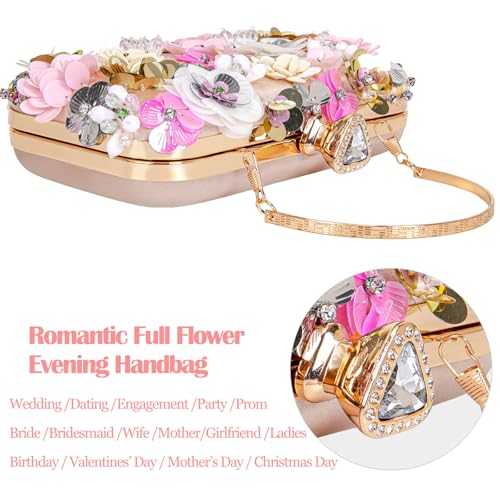 BBTT.ful Girlfriend Birthday Gifts Dating Hand Bag Wallets Romantic Flower Wedding Handbags Women Clutches Evening Handbags Chain Strap Shoulder Bags - Image 4