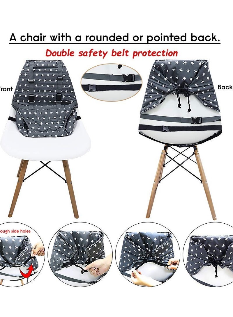 SOLARAE Portable Baby High Chair Safety Seat Harness for Toddler, Baby Travel Essential Easy High Booster Seat Cover for Infant Eating Feeding Camping with Adjustable Straps Shoulder Belt. - Image 5
