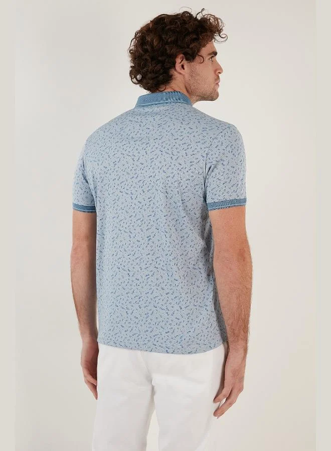 Buratti  Buratti Cotton Blend Patterned Slim Fit Polo Collar T Shirt Men's Polo Collar T-Shirt 646B3270 for Men | Best Price UAE