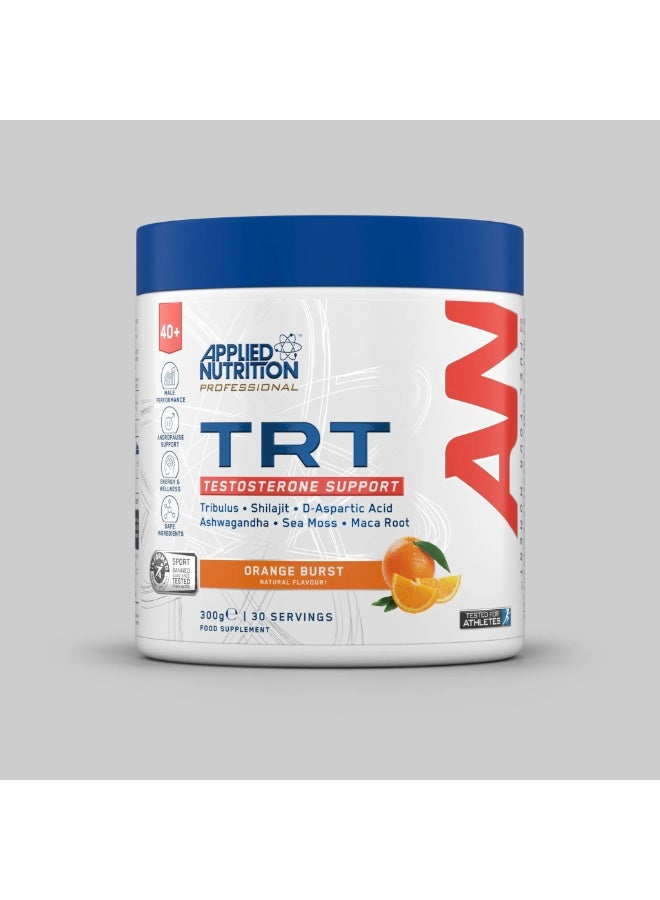 Applied Nutrition TRT Testosterone 300g – Orange Burst 30 Servings - Image 1