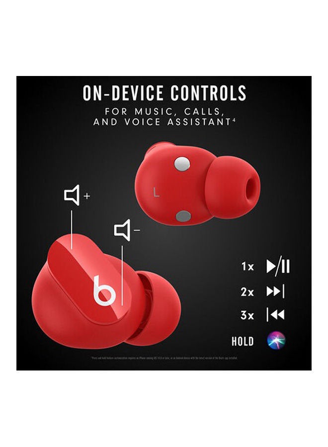 beats Dr. Dre Studio Buds Noise-Canceling True Wireless In-Ear Headphones Red - Image 3