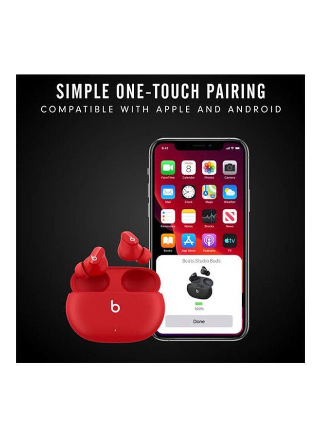 beats Dr. Dre Studio Buds Noise-Canceling True Wireless In-Ear Headphones Red - Image 4