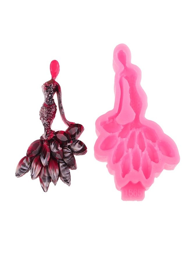 Angel Wings Mermaid Shape Silicone Mold Beautiful Women Resin Mold for DIY Jewelry Making Craft Decoration Mermaid Style Epoxy Resin Casting Molds - Image 1