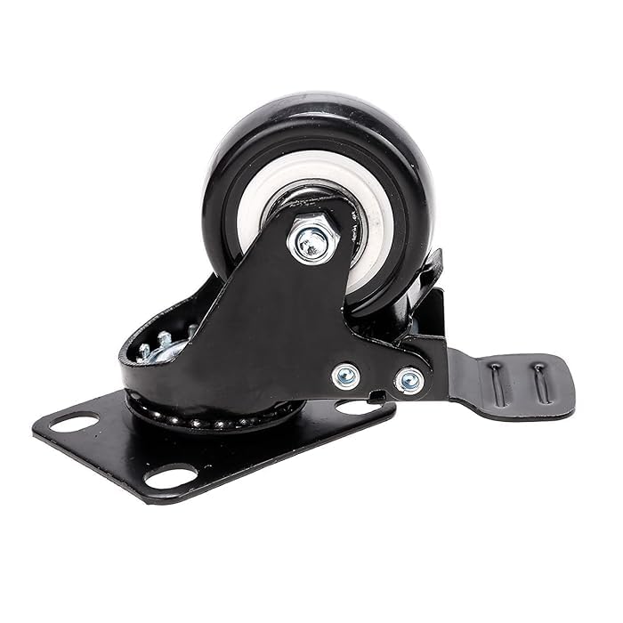 HOMETIC Heavy Duty Caster Wheels Swivel Plate with Movement Brakes for Replacement Table Dolly Workbench Movable Shopping Trolley Castors Wheels for Cart and Furniture Office Chair 4 Piece - Image 5