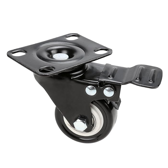 HOMETIC Heavy Duty Caster Wheels Swivel Plate with Movement Brakes for Replacement Table Dolly Workbench Movable Shopping Trolley Castors Wheels for Cart and Furniture Office Chair 4 Piece - Image 2