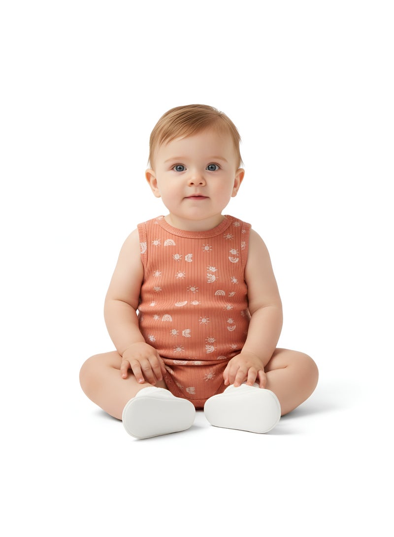 Bambimici Athena 2- Piece Sleeveless Rainbow Print Baby BodySuit - Multicolor - Image 4